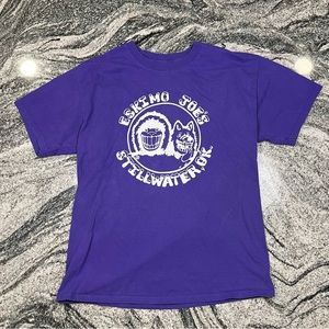 Eskimo Joe's T-Shirt Purple Short Sleeve Stillwater OK Oklahoma Mens Large EUC